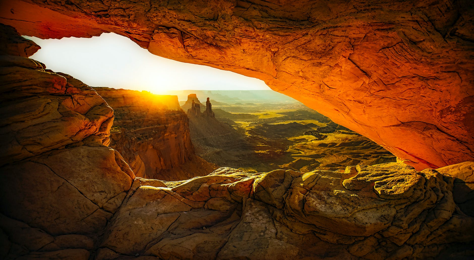 orange and brown cave